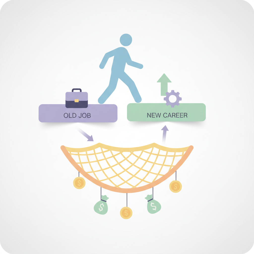 실업급여 신청 방법을 통해 재정적 안정을 찾는 모습을 표현한 인포그래픽