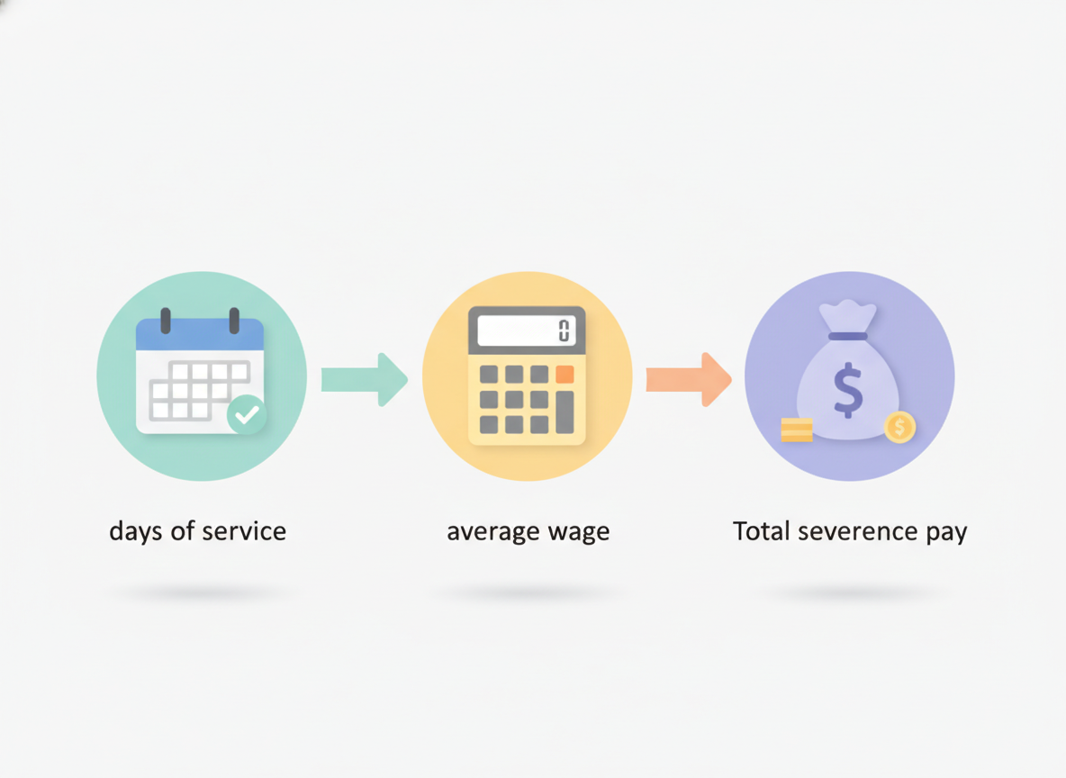퇴직금 계산의 3가지 핵심 요소를 보여주는 이미지