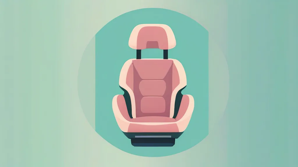 뒷좌석에 ISOFIX 방식으로 안전하게 장착된 어린이 카시트 클로즈업