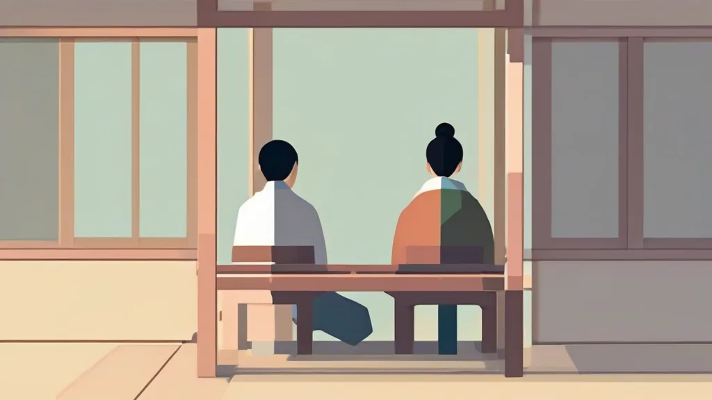 결혼 전 부부 재산 계약 서류를 함께 검토하는 30대 부부의 모습