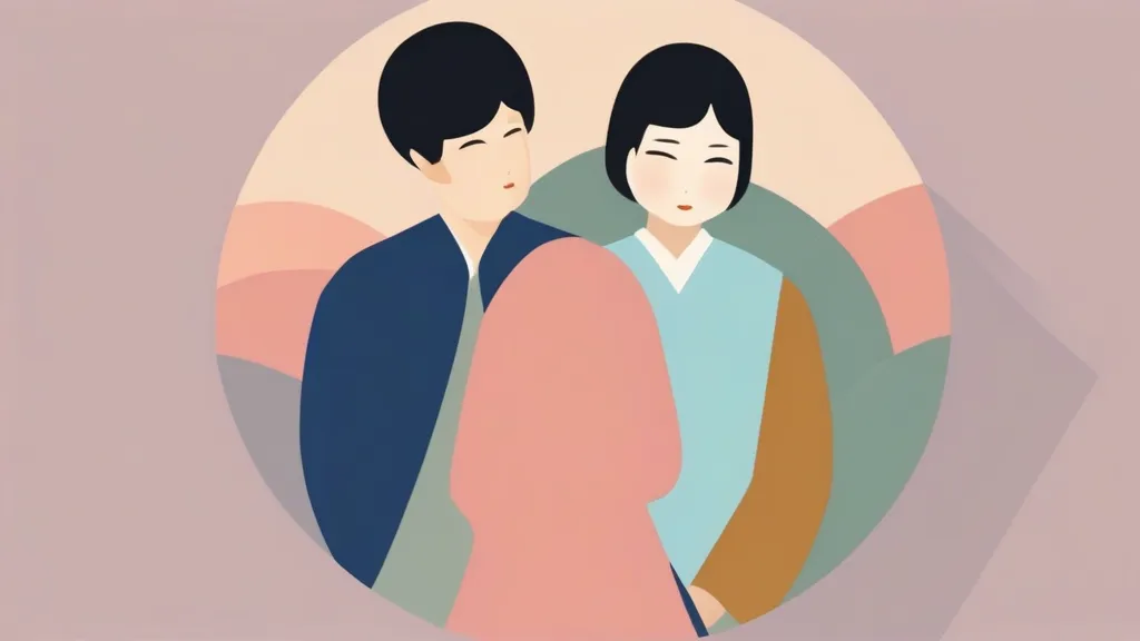건강검진 센터 대기실에서 함께 안내문을 보는 결혼 준비 중인 30대 커플