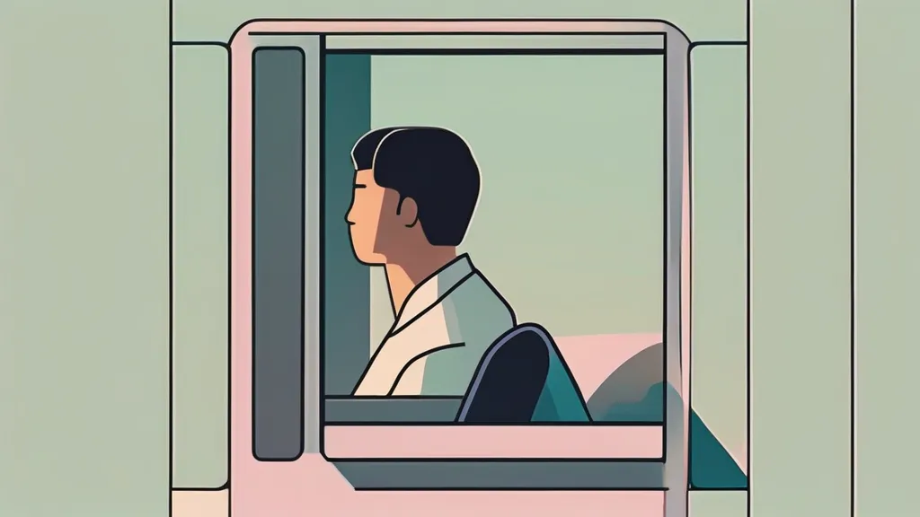 운전면허 도로주행 시험을 보는 응시자와 조수석의 시험관 모습