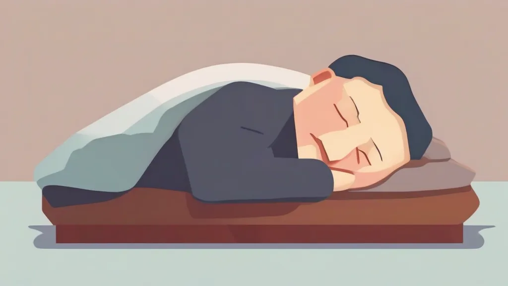 양압기 마스크를 착용하고 자는 중년 남성, 수면무호흡증 치료를 표현한 커버 이미지