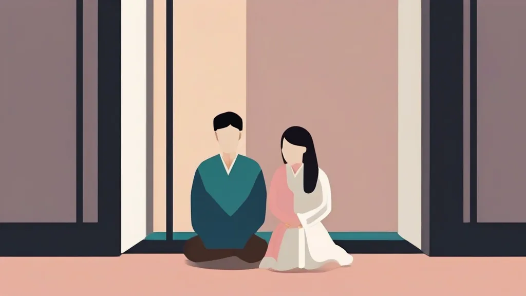 웨딩 촬영 계약서를 살펴보며 위약금과 환불 조건을 확인하는 예비 부부