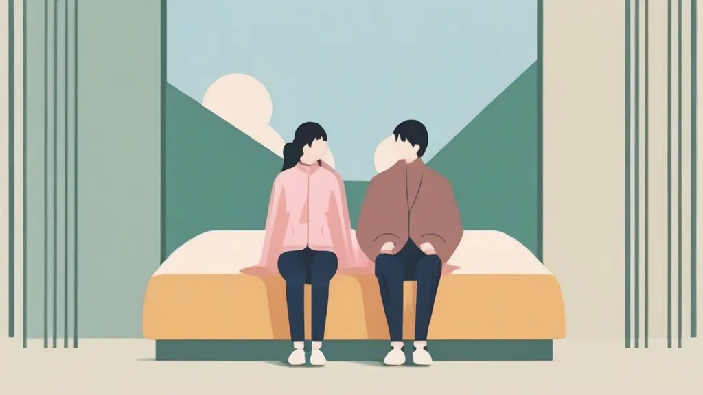거리감이 느껴지는 소파 위 한국 커플, 권태기 초기 신호를 표현한 사진