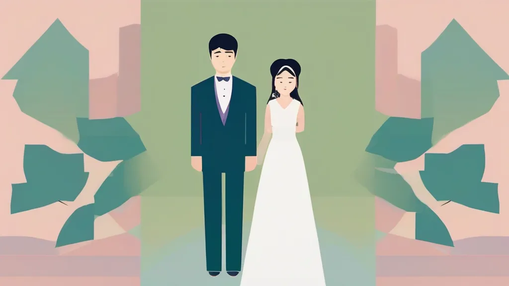 웨딩스튜디오 계약서와 환불 조항을 살펴보는 예비 부부의 모습