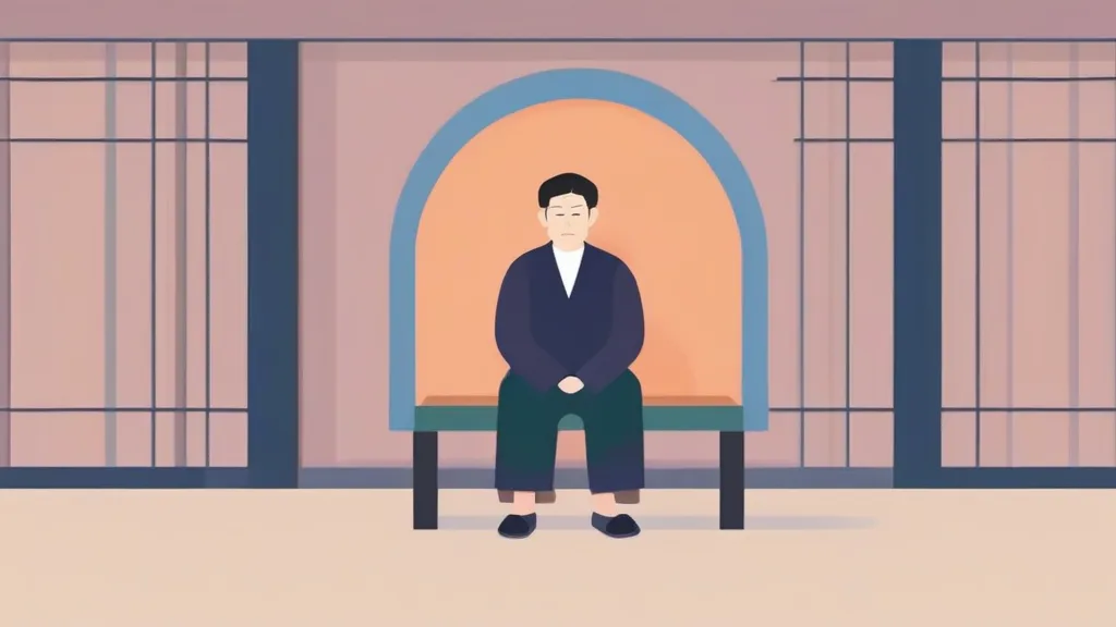 진료비 명세서를 살펴보는 50대 한국 남성, 만성질환 본인부담 경감 제도 확인