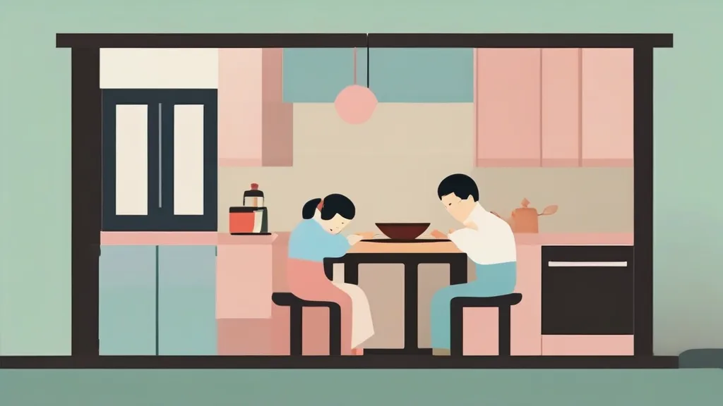 가계 소득 서류와 계산기로 차상위계층 해당 여부를 따져보는 중년 부부