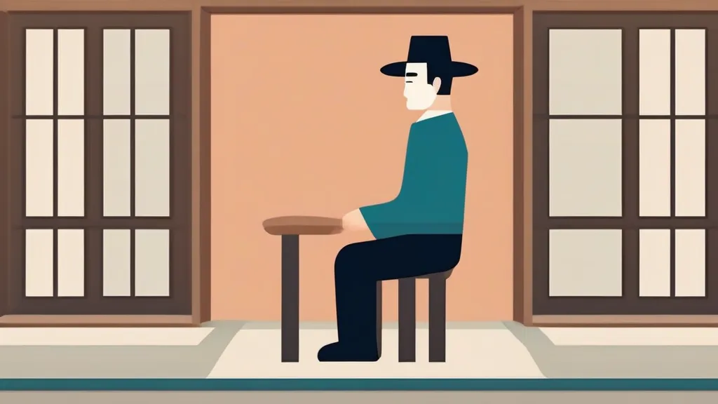 책상에 앉아 성인 ADHD 자가진단 설문지를 작성하는 40대 한국 남성