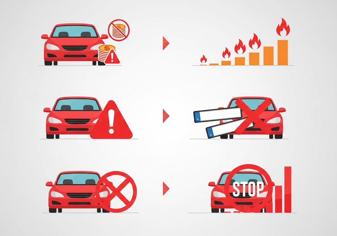 자동차세 체납 시 불이익 단계별 안내 인포그래픽