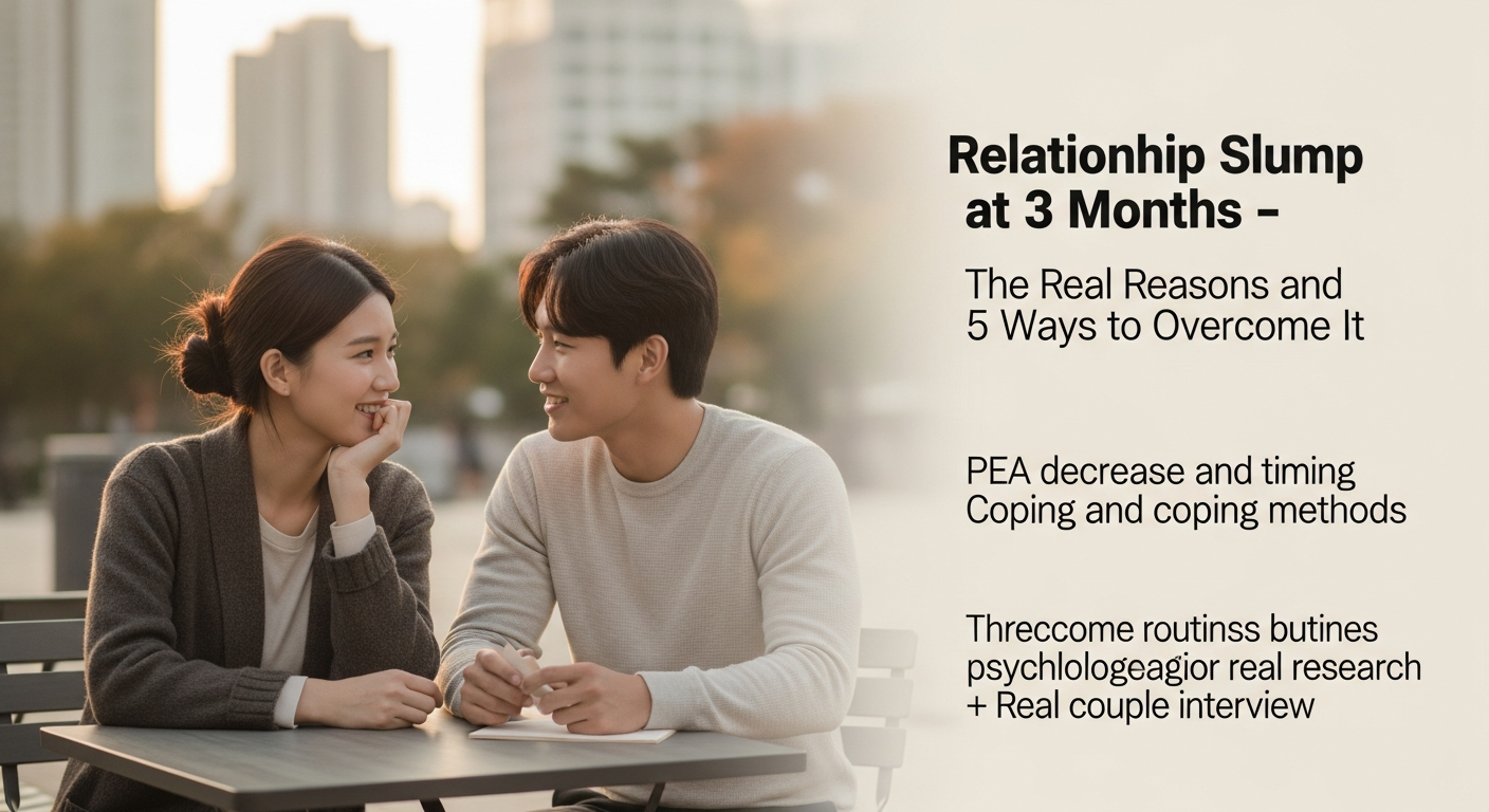 연애 3개월 권태기 - 진짜 이유와 극복 방법 5가지 — 대표 이미지 (연애 주제 일러스트)