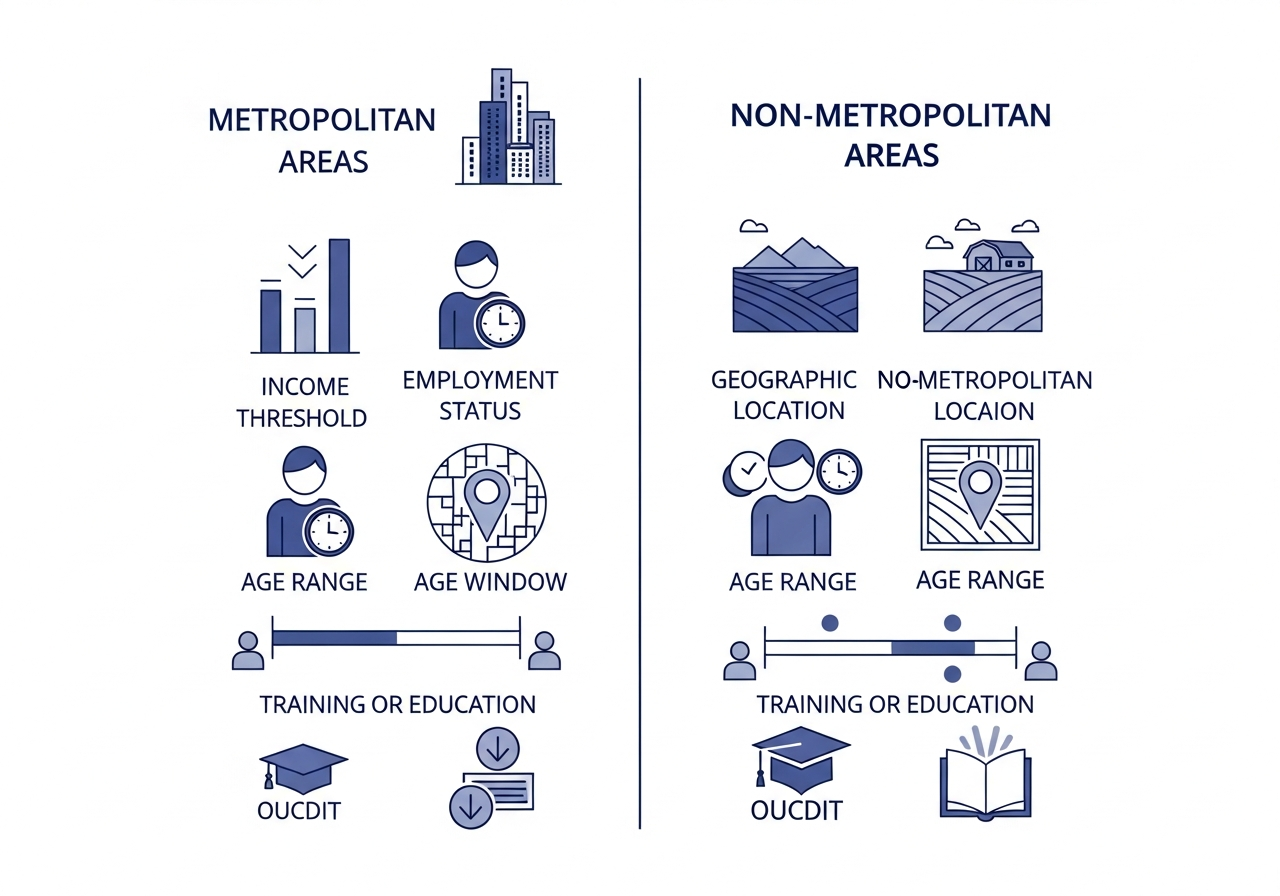 청년일자리도약장려금 수도권 비수도권 자격요건 비교표