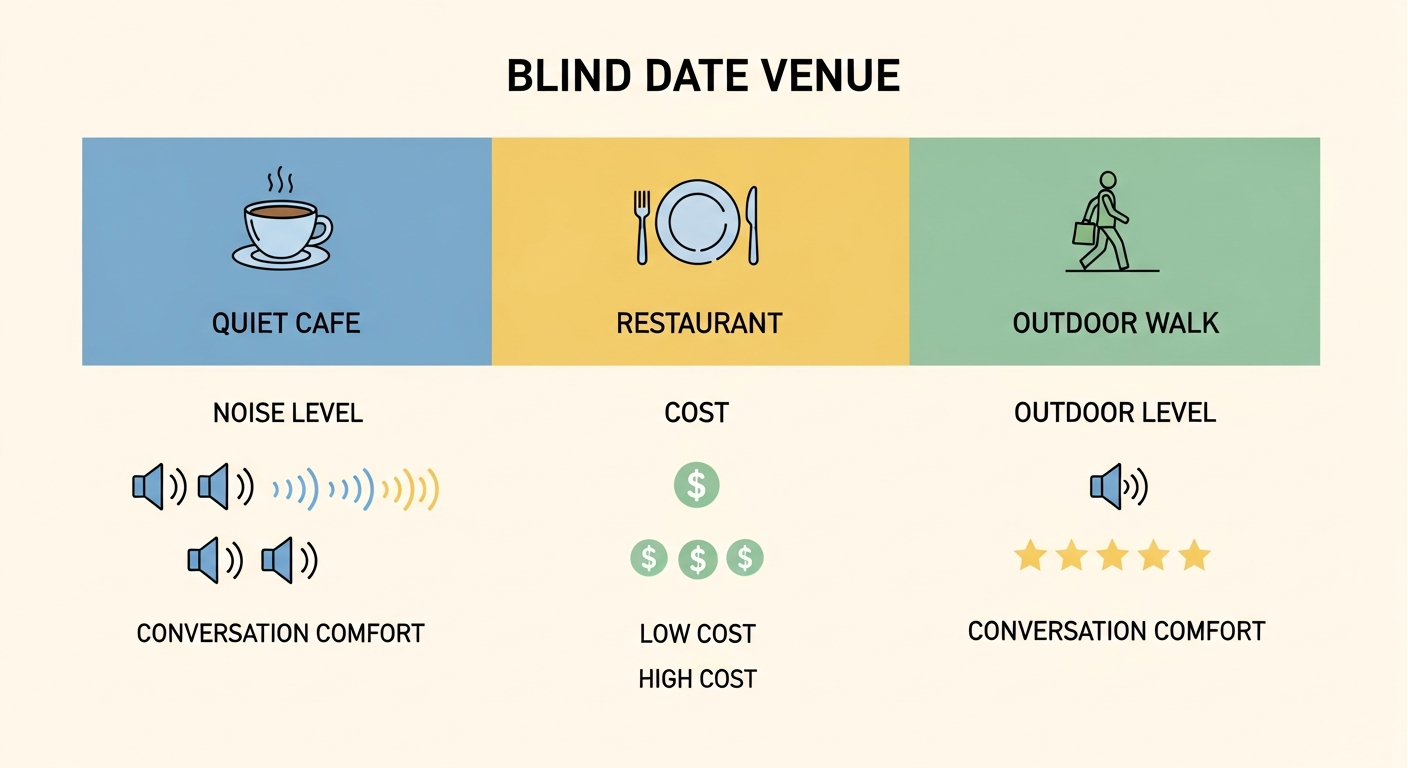 소개팅 장소 유형별 장단점 비교 — 카페·레스토랑·야외 산책 비교표