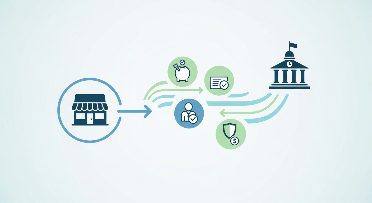 두루누리 사회보험 지원금 제도 개념도 — 소규모 사업장 보험료 지원