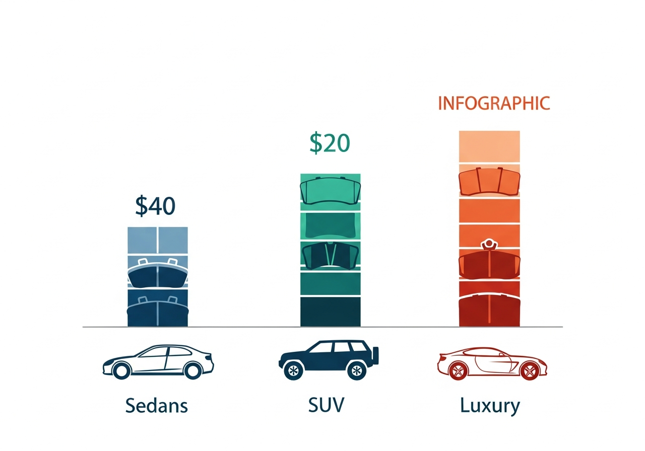 차종별 브레이크 패드 교체 비용 비교 인포그래픽