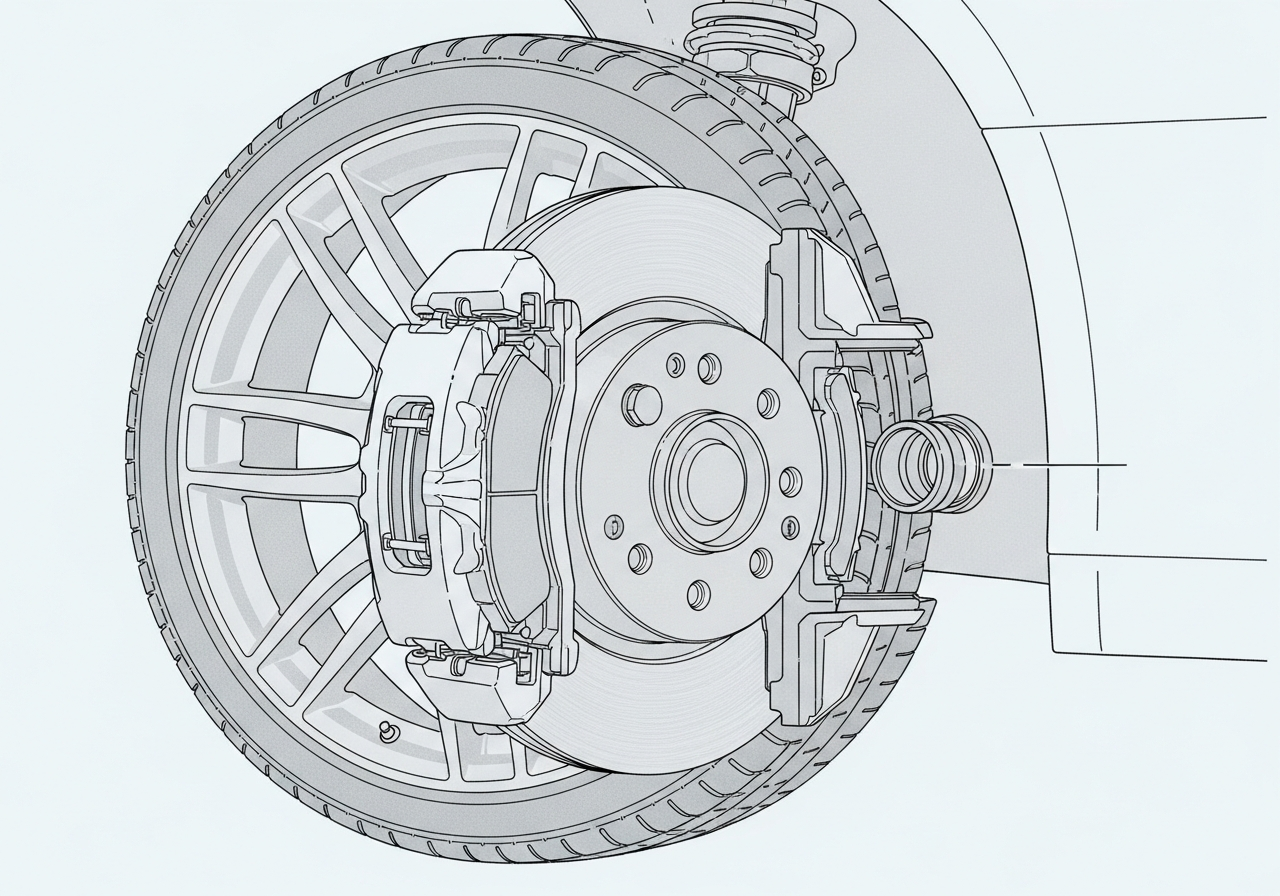 자동차 휠 안쪽 브레이크 패드 위치 확인 방법 인포그래픽