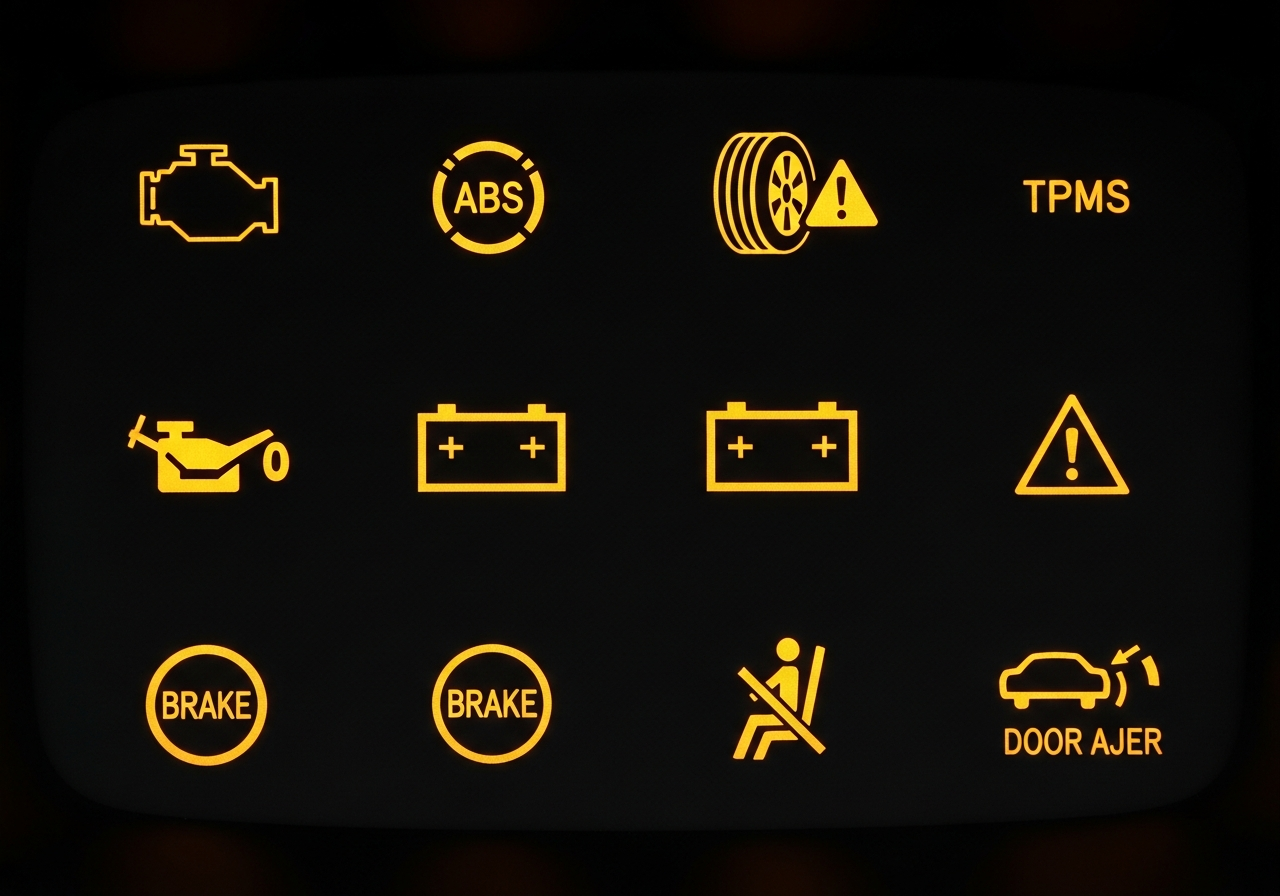 자동차 주황색 노란색 경고등 종류 인포그래픽