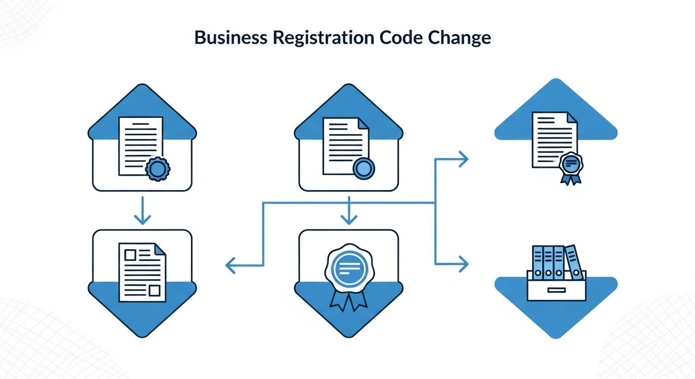 사업자 업종코드 추가 변경 절차 인포그래픽