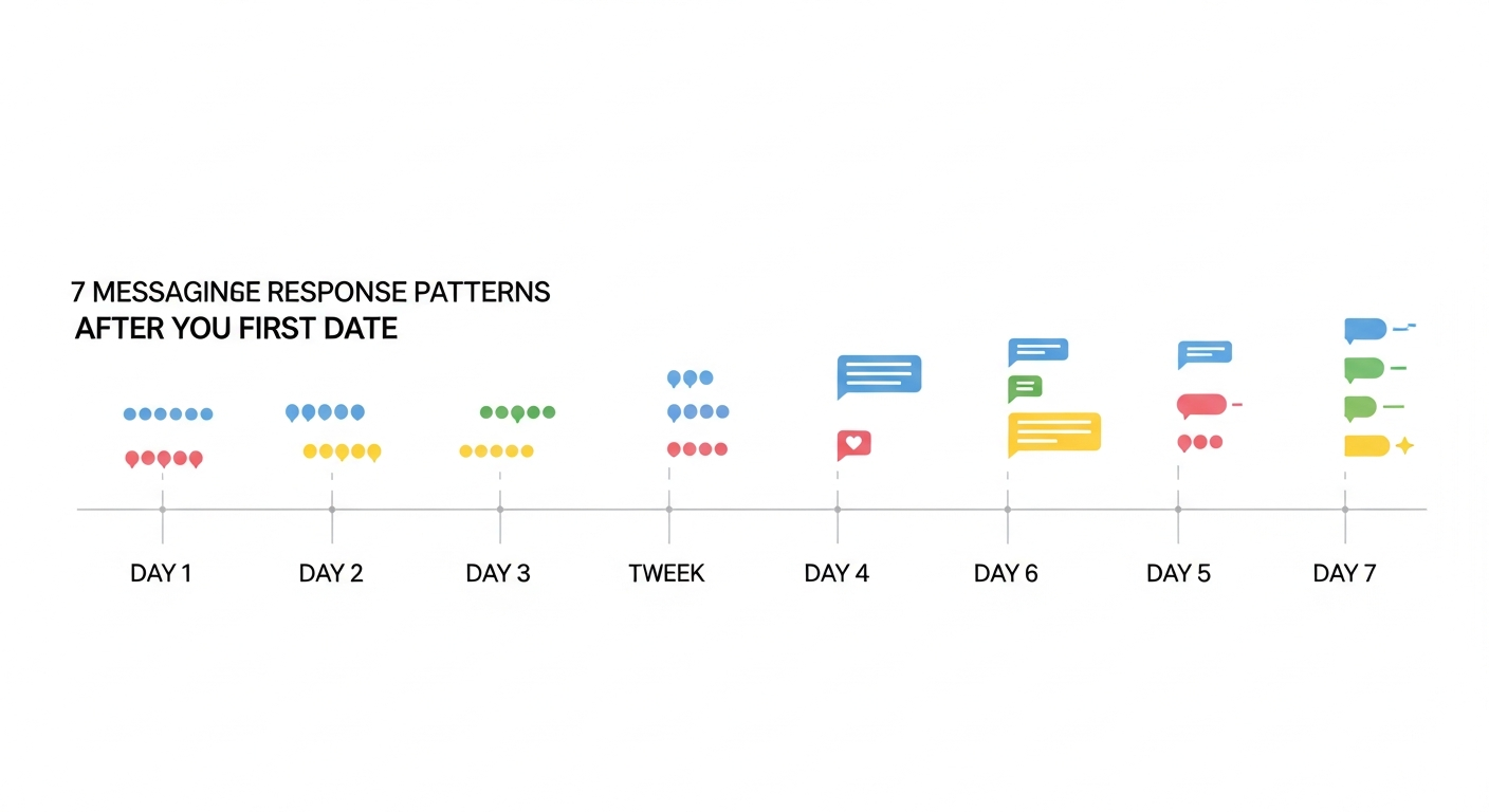 30대 소개팅 후 1주일 카톡 응답 패턴 7가지 유형 분류 인포그래픽