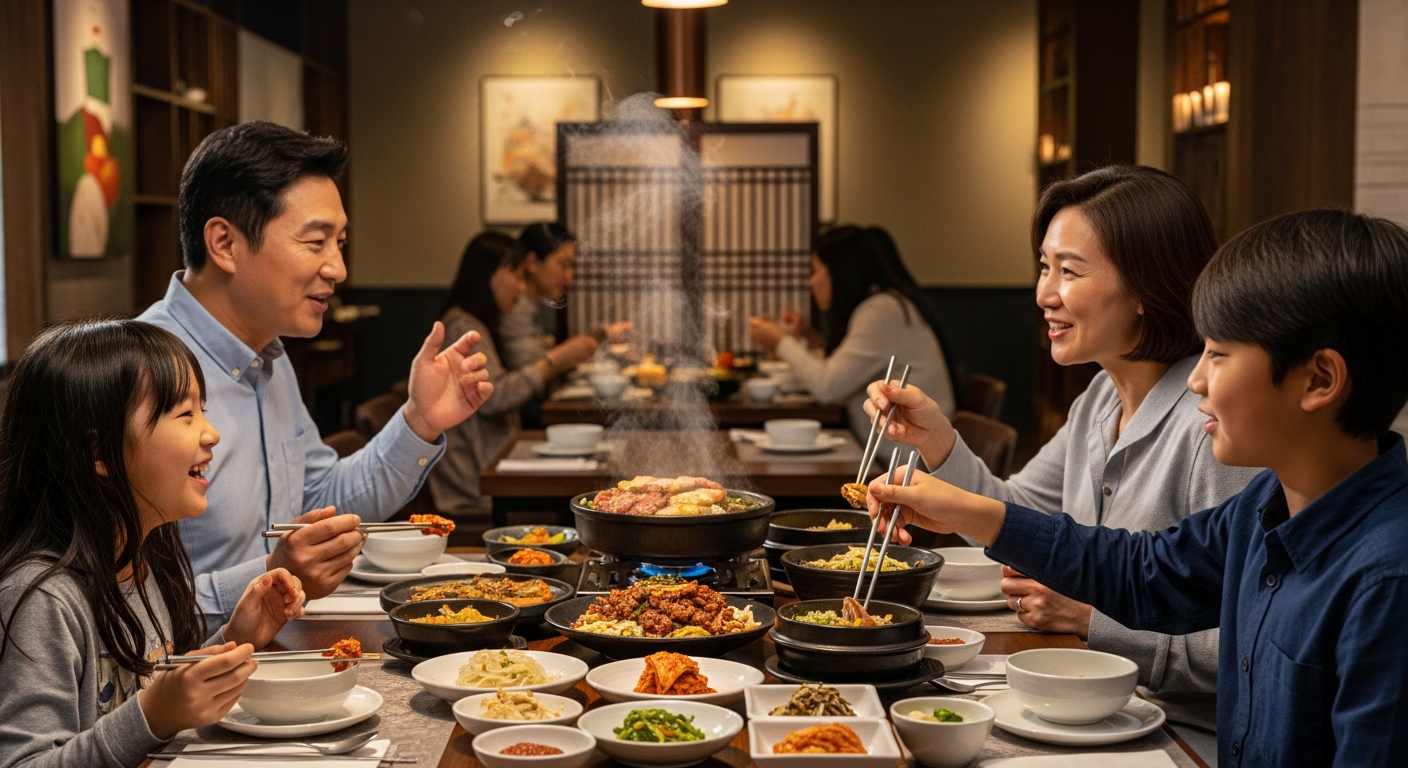 5월 가정의 달 가족 외식 장면 인포그래픽