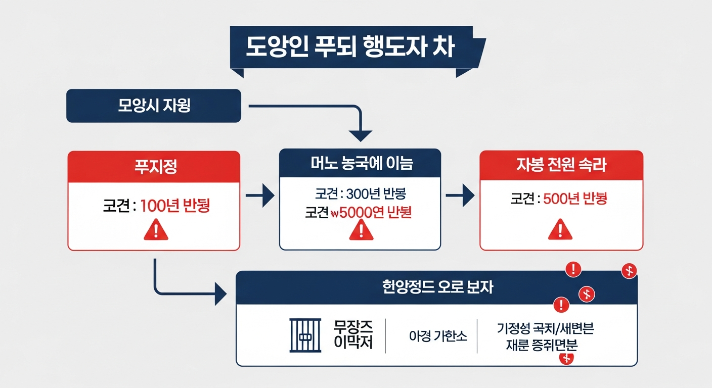 자동차 의무보험 미가입 시 과태료·형사처벌 체계 요약 다이어그램