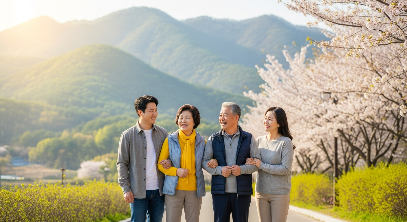 5월 가정의달 부모님과 국내 효도 여행을 즐기는 가족