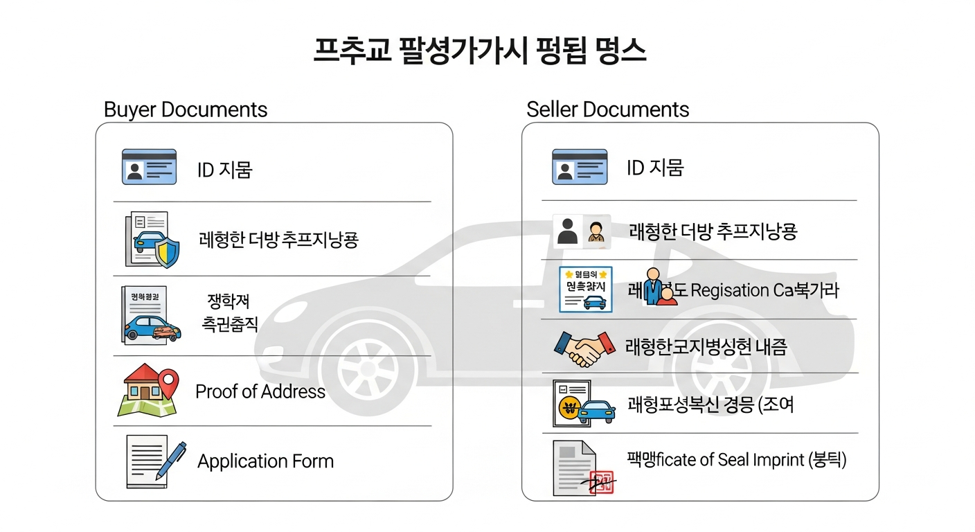 자동차등록사업소 방문 시 필요한 서류 체크리스트 인포그래픽
