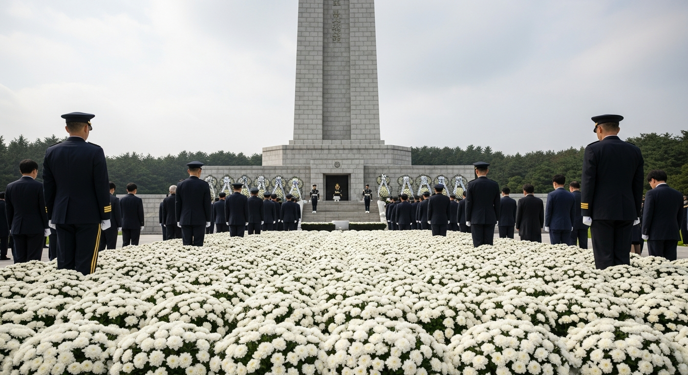 국립서울현충원 현충탑 추모 장면