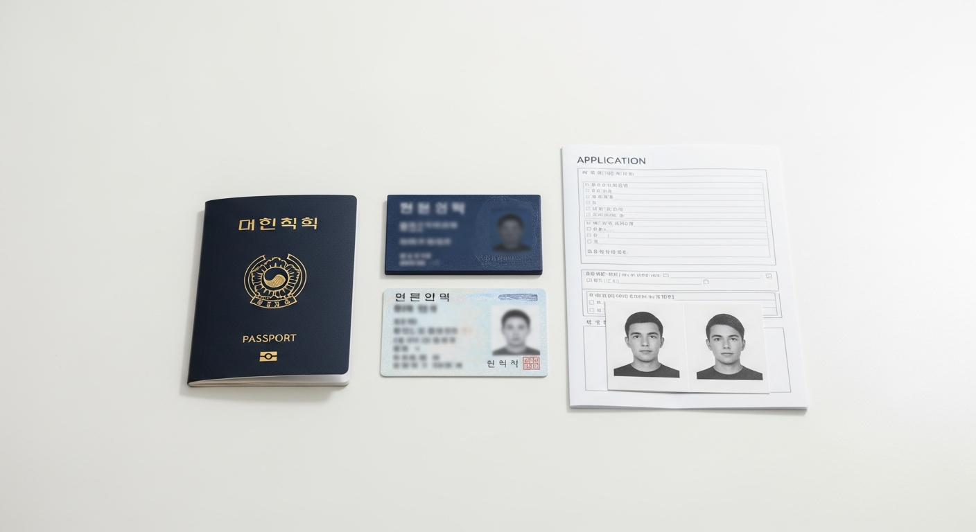여권 발급 준비 서류와 여권 사진을 정리한 인포그래픽